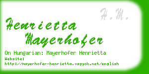 henrietta mayerhofer business card